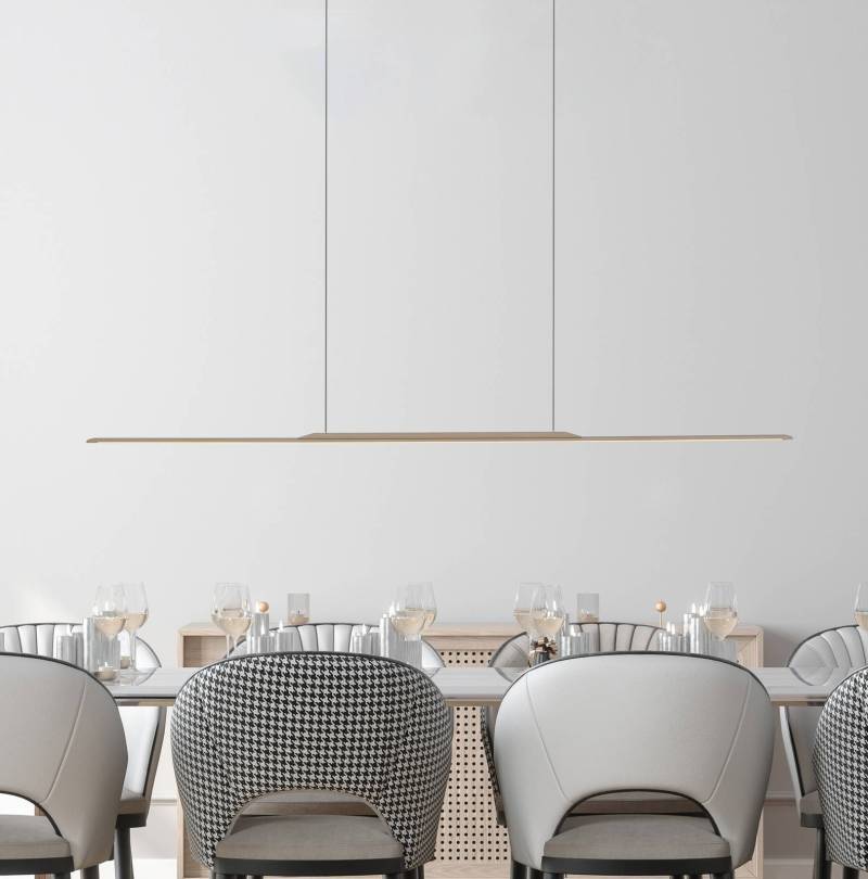 PURE LED-Hängelampe Surface, bronze 125 cm Aluminium 3.000 K von Pure
