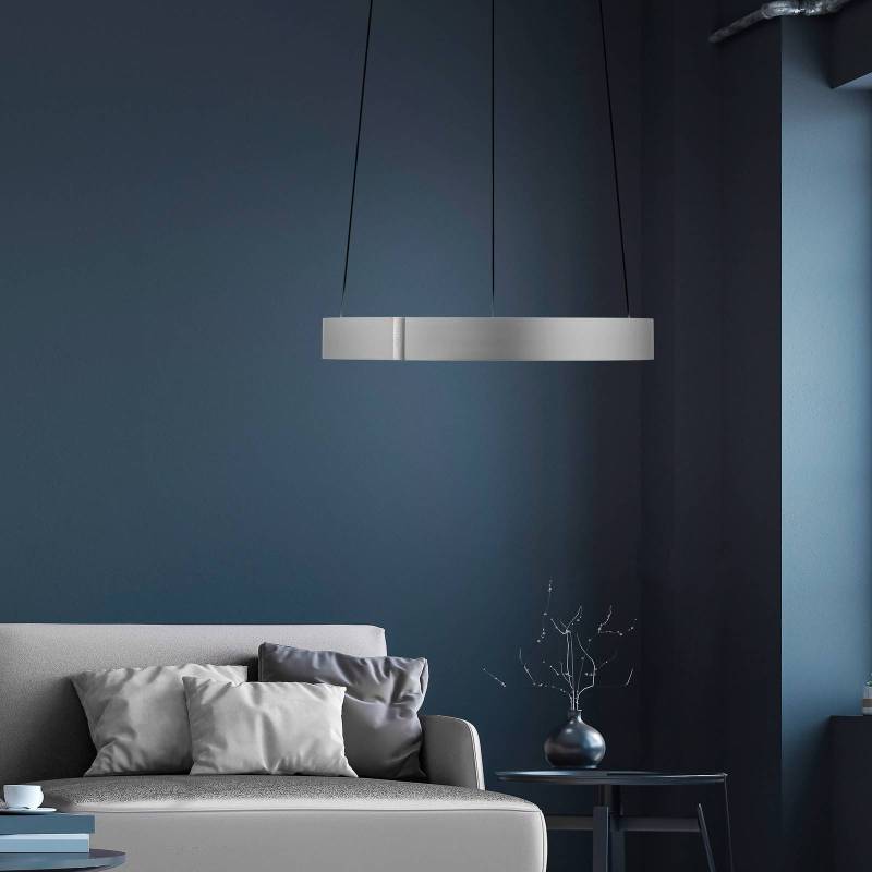 PURE LED-Hängeleuchte E-Clipse, aluminium Ø 50 cm Metall CCT von Pure