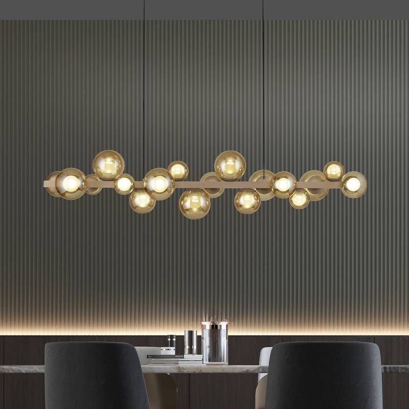 PURE LED-Hängeleuchte E-Popup bronze Glas/Metall CCT 18-flg. von Pure