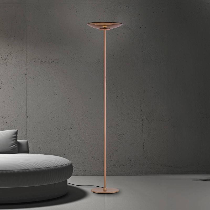 PURE LED-Stehleuchte Moon bronzefarben Aluminium/Glas Dimmer von Pure
