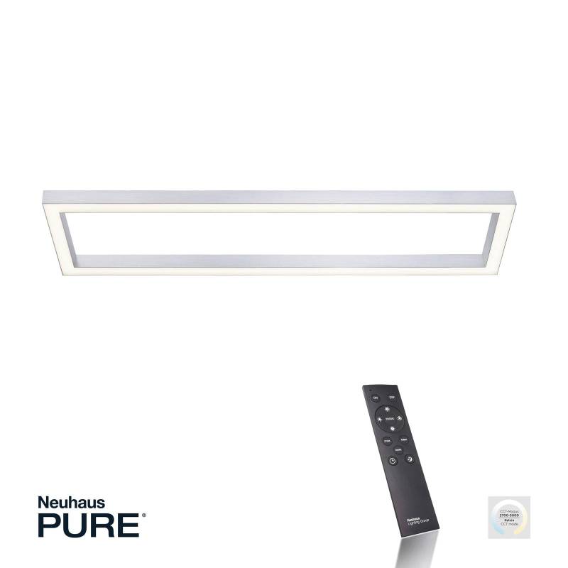 LED-Deckenlampe PURE Lines, 110 x 30 cm, silber, CCT, Remote von Pure
