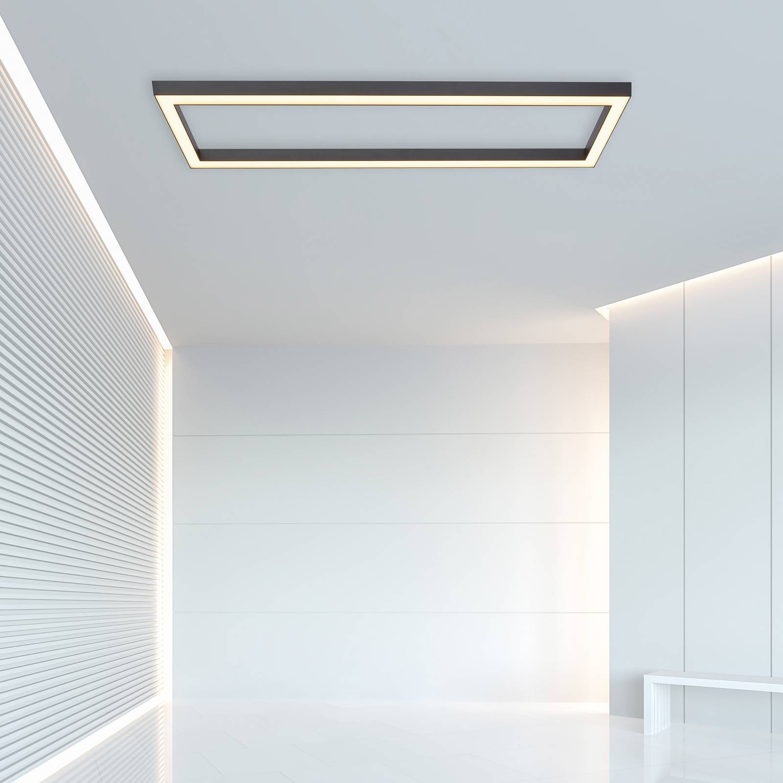 PURE Lines LED-Deckenleuchte, eckig, anthrazit von Pure