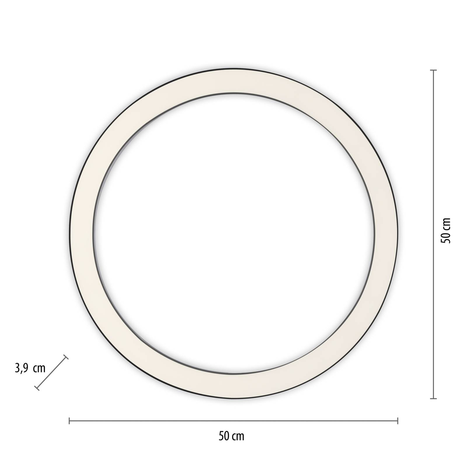 PURE Lines LED-Deckenleuchte, rund Ø50cm anthrazit von Pure