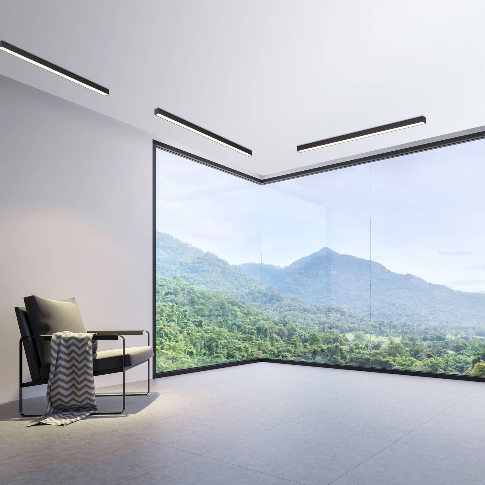 LED-Deckenlampe PURE Lines, 110 cm, anthrazit, CCT, Remote LED-Deckenlampe PURE Lines, 110 cm, anthrazit, CCT, Remote von Pure