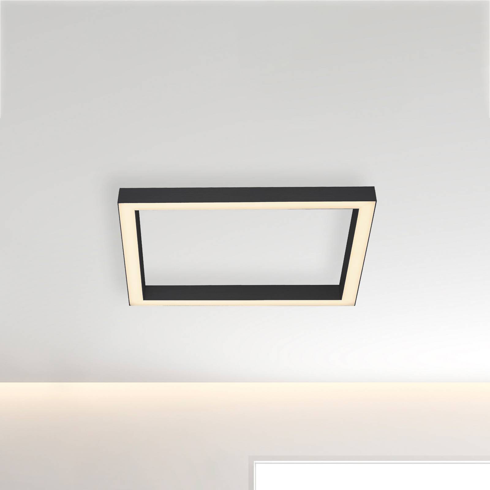 PURE Lines LED-Deckenleuchte quadratisch anthrazit von Pure