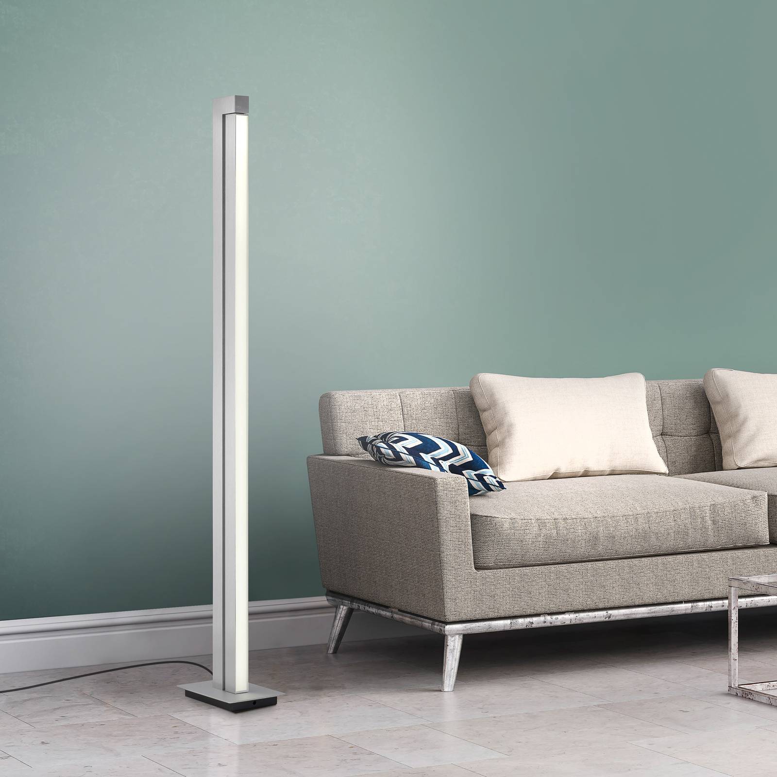 LED-Stehlampe PURE Lines, silber, Fernbedienung, 140 cm LED-Stehlampe PURE Lines, silber, Fernbedienung, 140 cm von Pure