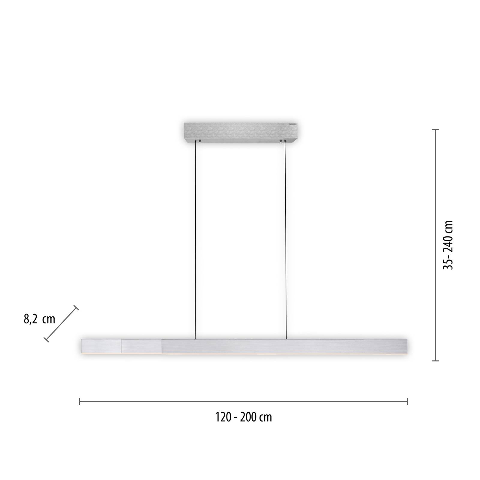 PURE Moto-Rise LED-Hängeleuchte mit CCT, silber von Pure