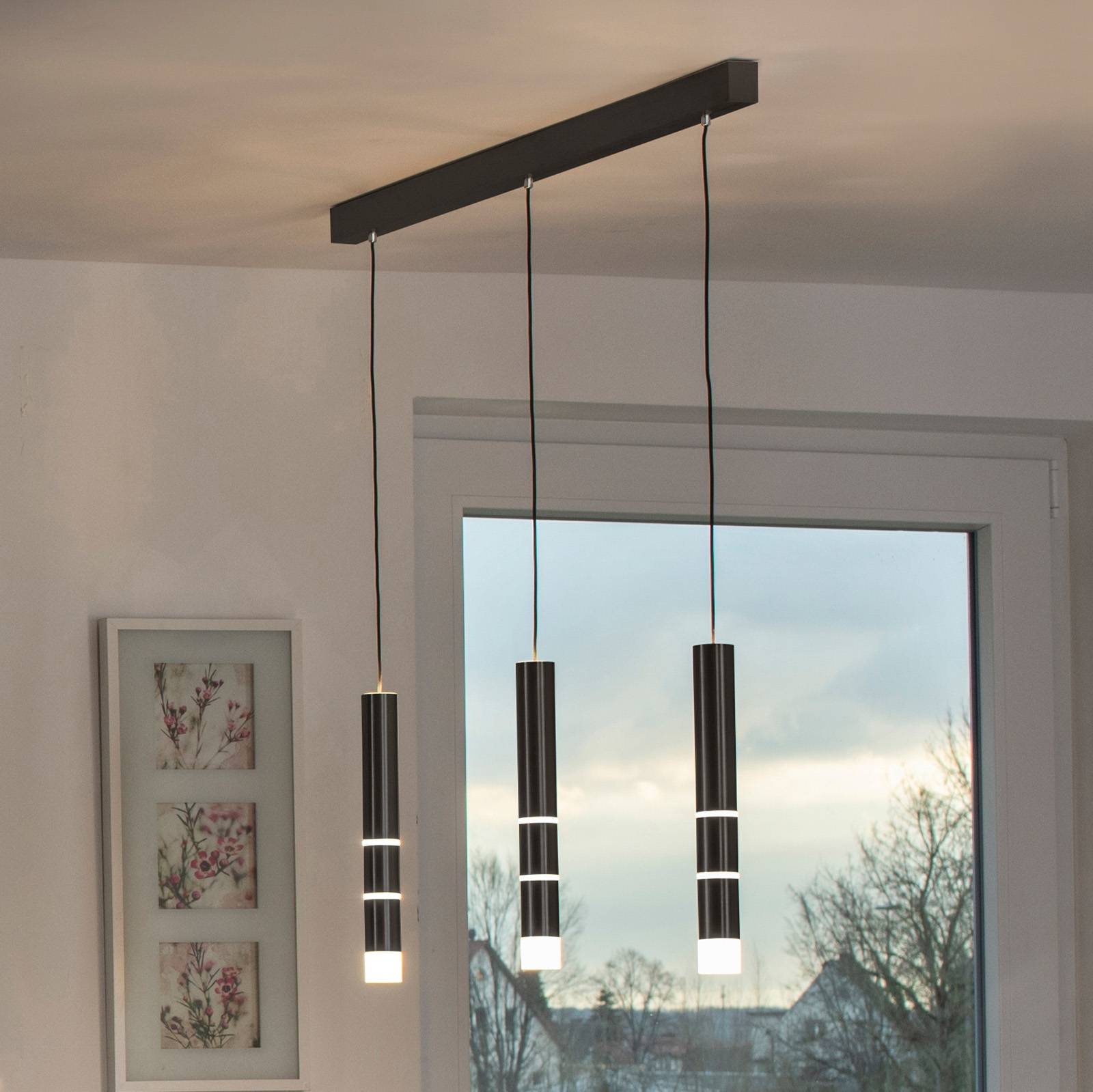 PURE Vega LED-Hängeleuchte, drei Zylinder, schwarz PURE Vega LED-Hängeleuchte, drei Zylinder, schwarz von Pure