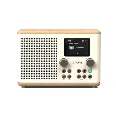 Pure Classic H4 Digitalradio Cotten White/Oak EU/UK von Pure