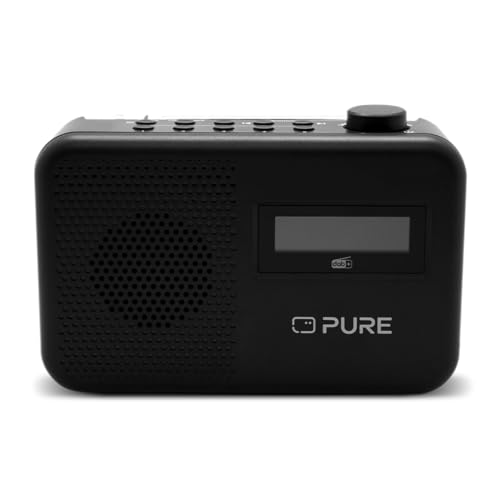 Pure Elan One2 tragbares DAB+/FM Radio mit Bluetooth 5.1 (LCD-Display, 10 Speichertasten, Batteriebetrieb mit 4xAA möglich) Charcoal Schwarz von Pure