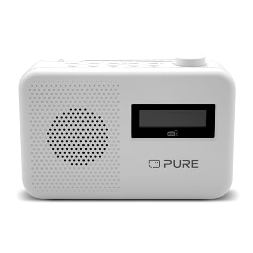 Pure Elan One2 tragbares DAB+/FM Radio mit Bluetooth 5.1 (LCD-Display, 10 Speichertasten, Batteriebetrieb mit 4xAA möglich) Cotton Weiß von Pure