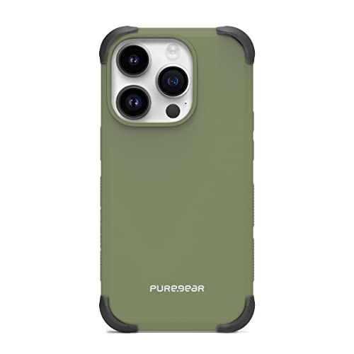 PureGear DualTek Hülle für Apple iPhone 14 Pro (2022) 6.1 Zoll, langlebige Schutzhülle für iPhone 14 Pro Hülle, Falltest-Zertifizierung von 6.1 m (immergrün) von PureGear