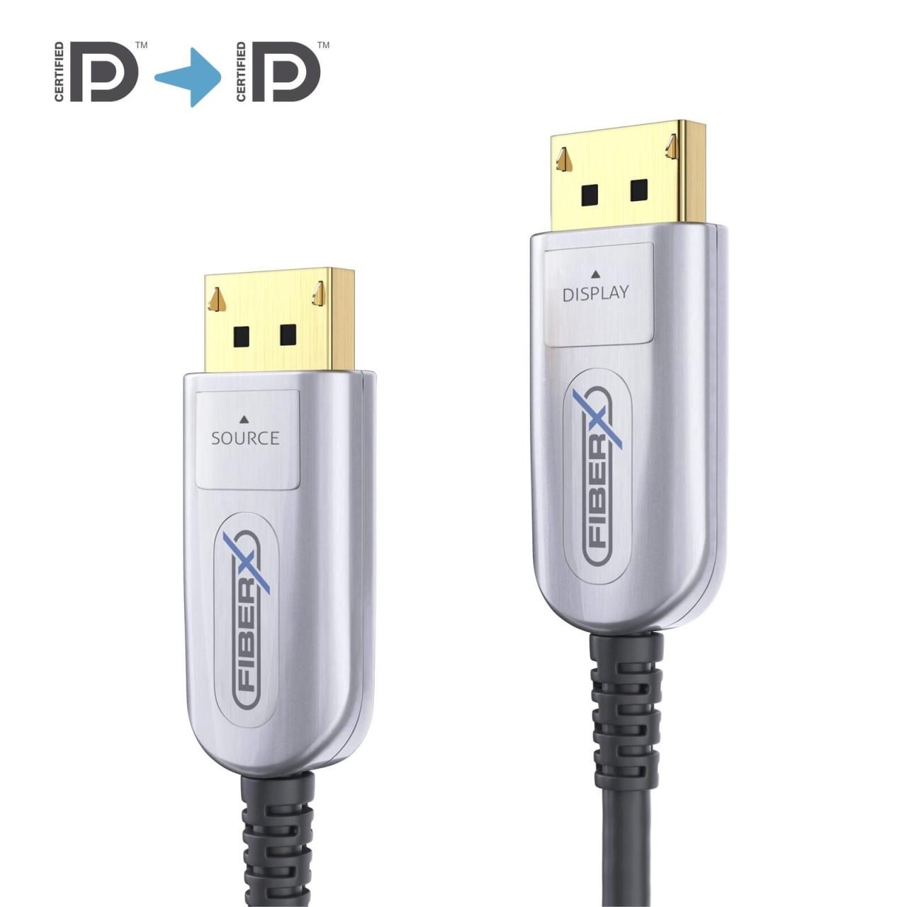 FiberX Serie - DisplayPort 8K Glasfaser Extender Kabel - 15m von FiberX