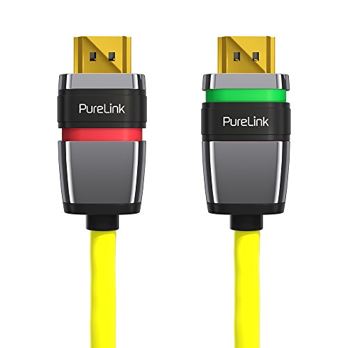PureLink, High Speed HDMI Kabel, mit Sicherheitsverschluss (HDMI 2.0, UltraHD Auflösung bis zu 4096x2304), FullHD, 3D kompatibel, gelb, 1,00m von PureLink
