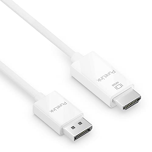 PureLink DisplayPort auf High Speed HDMI Kabel, 4K Ultra HD 60Hz, 18GB/s Bandbreite, vergoldete Steckkontakte, 1,50m, weiß von PureLink