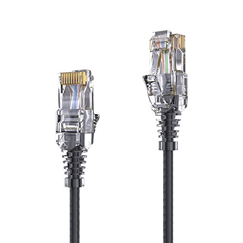 PureLink MC1500-010 CAT6 Netzwerkkabel UTP (10/100/1000 Mbit/s), extra dünn mit 2X RJ45 Stecker, Patchkabel für Switch, Modem, Router, Patchpanels, Patchfelder, 1-er Set, 1,00m, schwarz von PureLink