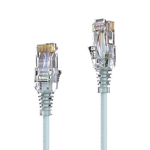 PureLink MC1501-005 CAT6 Netzwerkkabel UTP (10/100/1000 Mbit/s), extra dünn mit 2X RJ45 Stecker, Patchkabel für Switch, Modem, Router, Patchpanels, Patchfelder, 1-er Set, 0,50m, grau von PureLink