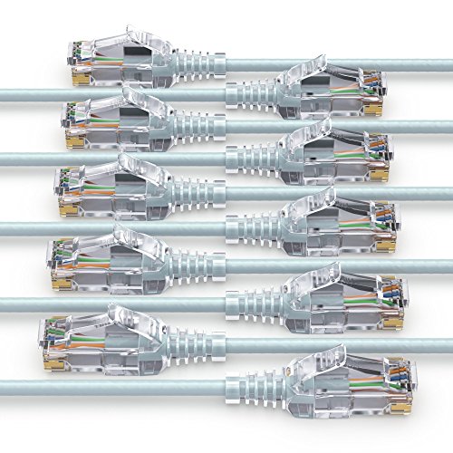 PureLink MC1501-030 CAT6 Netzwerkkabel UTP (10/100/1000 Mbit/s), extra dünn mit 2X RJ45 Stecker, Patchkabel für Switch, Modem, Router, Patchpanels, Patchfelder, 10er Set, 3,00m, grau von PureLink