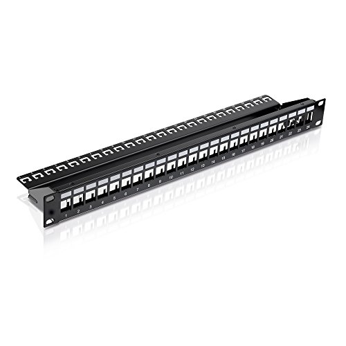 PureLink MCA051 Keystone Patchpanel 24 Port Kennzeichnugsfelder, Erdungskabel Schwarz von PureLink