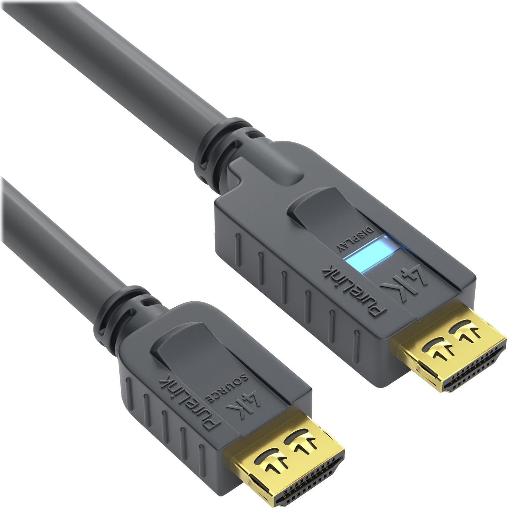 PureLink OneAV PI2010-250 - HDMI-Kabel mit Ethernet - HDMI männlich zu HDMI männlich - 25 m - Dreifachisolierung - Schwarz - rund, aktiv (PI2010-250) von PureLink