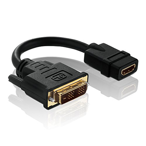 PureLink PI065 High Speed DVI/HDMI-Adapter (DVI-D Stecker (18+1) auf HDMI A Buchse), zertifiziert 0,10m von PureLink