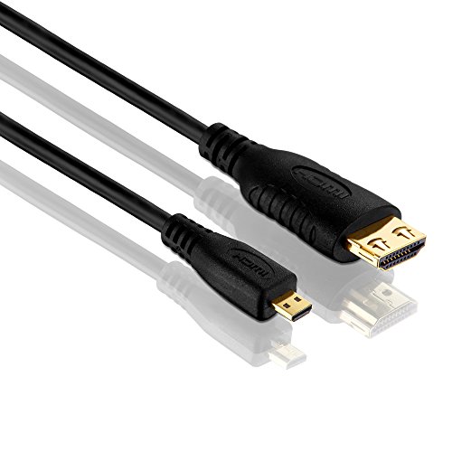 PureLink PI1300-030 High Speed Micro HDMI Adapterkabel mit Ethernet (4K UltraHD (2160p), Ethernet), HDMI-A Stecker auf Micro HDMI Stecker, Zertifiziert, 3,00m, schwarz von PureLink