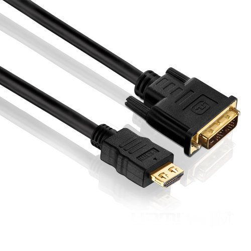 PureLink PI3000-010 HDMI auf Single Link DVI Verbindungskabel (2K FullHD (1080p), Ethernet), HDMI-A Stecker auf DVI-D Stecker (18+1), Zertifiziert, 1,00m, schwarz Kabel von PureLink