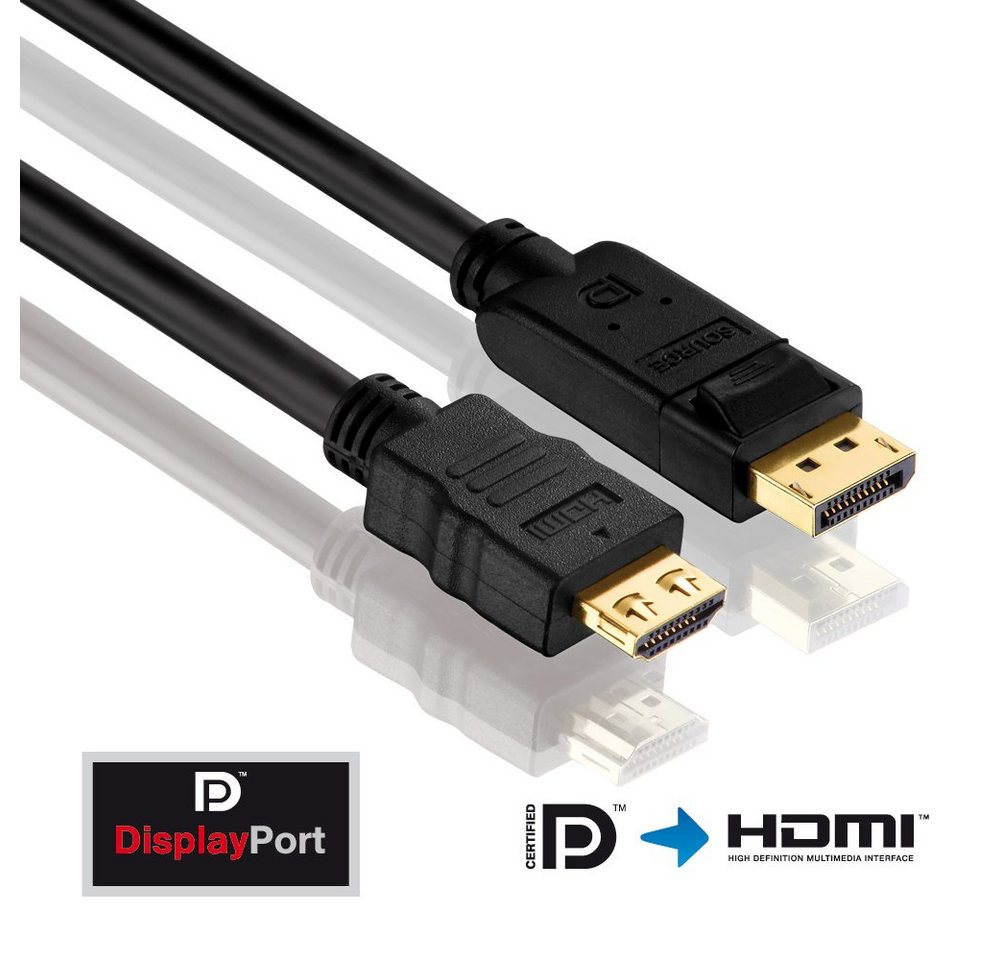 PureLink PureLink® - DisplayPort zu HDMI Kabel - PureInstall 1,00m Video-Kabel von PureLink