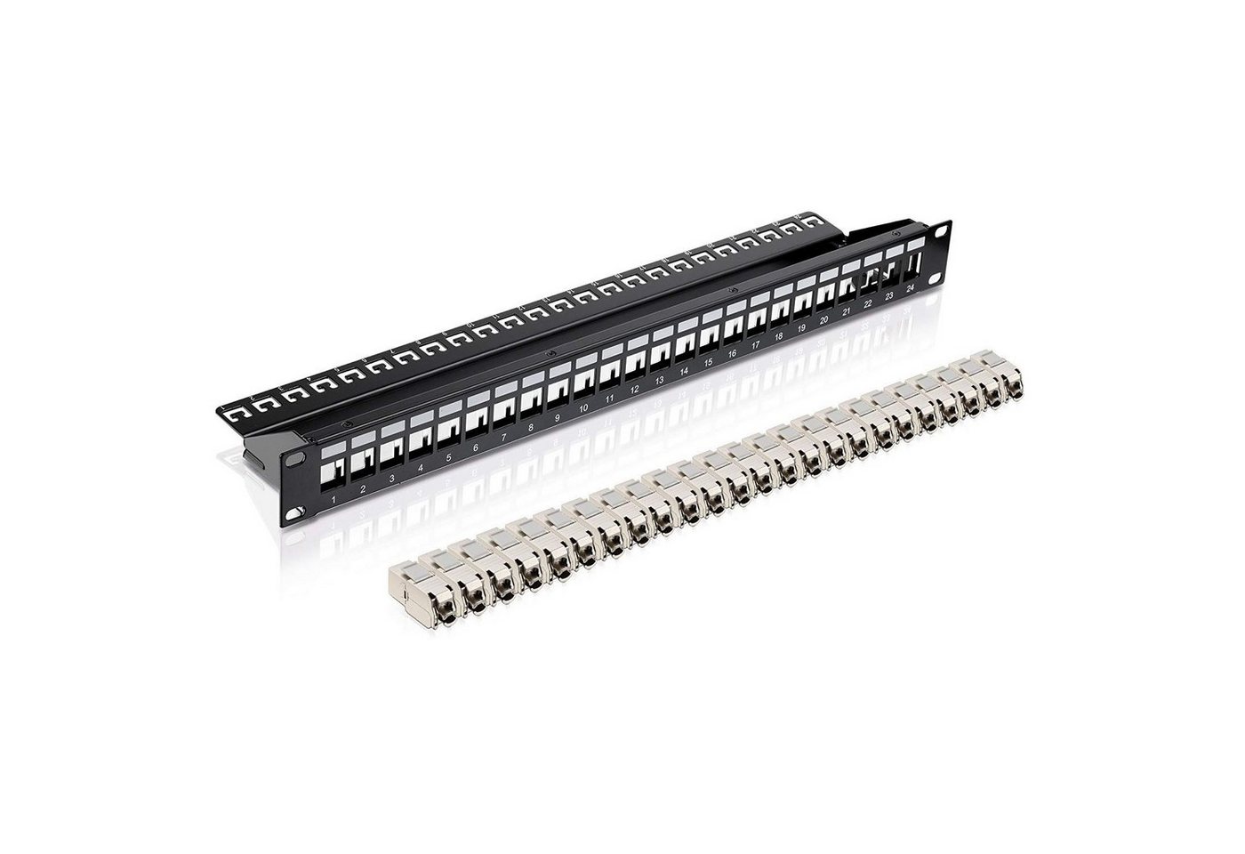 PureLink PureLink MCA051 Keystone Patchpanel 24 Port Keystone (Panel +24 Kupplu LAN-Kabel von PureLink