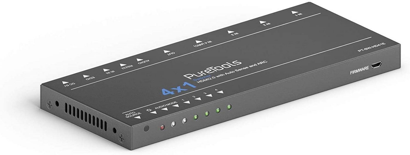 PureLink PureTools SW-HD4E - 4x1, 4K 18Gbps HDMI Umschalter mit „TMDS Auto Video-Adapter von PureLink