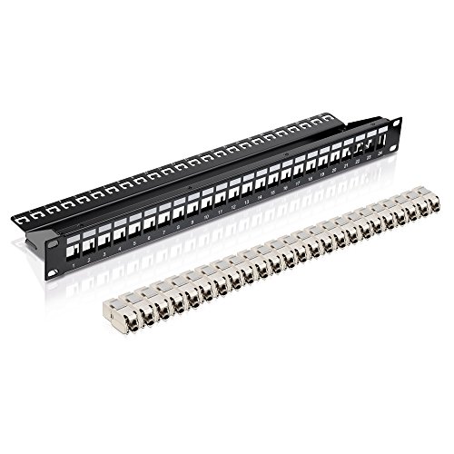 PureLink SET-MCA051-24 Keystone Patchpanel 24 Port Kennzeichnugsfelder, Erdungskabel Schwarz von PureLink