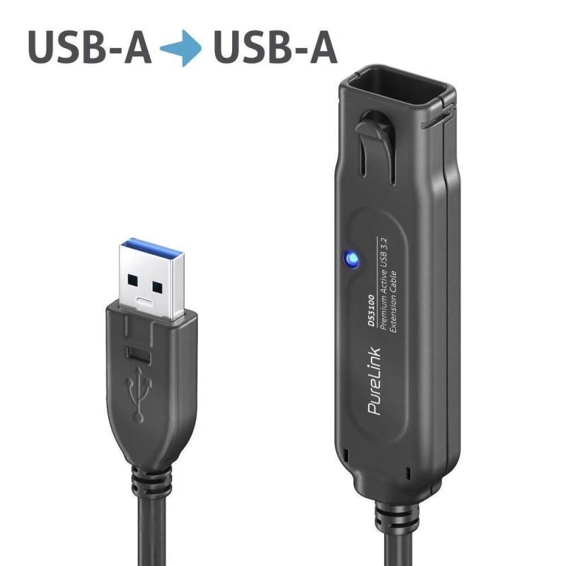 PureLink USB 3.1 Gen.1 Aktiv Verlängerung - schwarz - 5,00m von PureLink