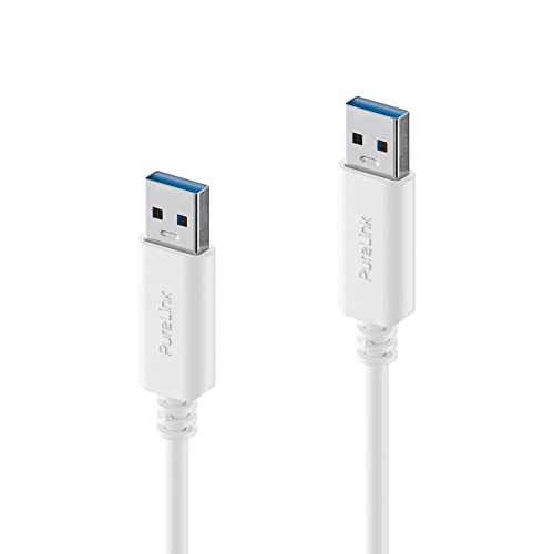 PureLink USB-A auf USB-A Kabel, USB 3.1 Gen 2 mit 10 GB/s Datenübertragung, weiß, 1,00m von PureLink