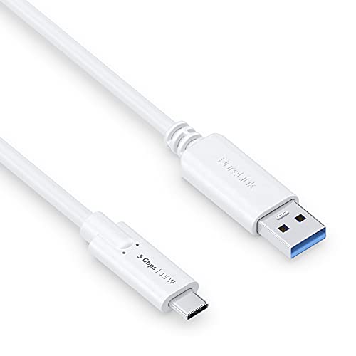 PureLink USB-C auf USB-A Kabel, USB 3.1 Gen 1 mit 5 GB/s Datenübertragung, weiß, 0,50m von PureLink