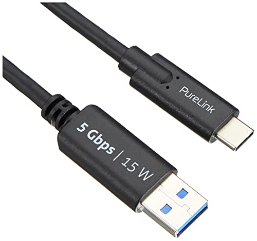 PureLink USB-C auf USB-A Kabel, USB 3.1 Gen 2 mit 10 GB/s Datenübertragung, schwarz, 1,00m von PureLink