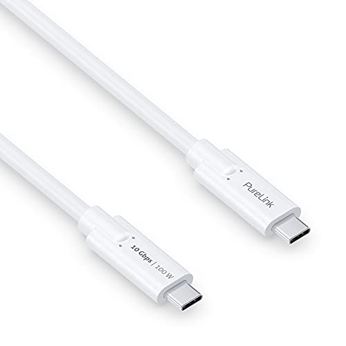 PureLink USB-C auf USB-C Kabel, USB 3.1 Gen 2 mit 10 GB/s Datenübertragung, weiß, 1,50m von PureLink