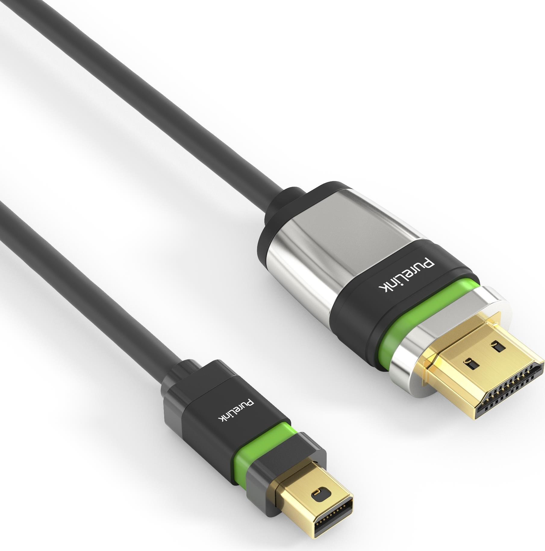PureLink Ultimate Series ULS2000 - Highspeed - Adapterkabel - Mini DisplayPort männlich zu HDMI männlich Verriegelung - 1.5 m - Dreifachisolierung - Schwarz - rund, Support von 4K 60 Hz von PureLink