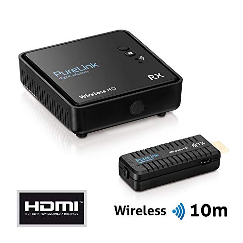 PureLink WHD030Wireless HD Extender Set (Empfänger und Sender) für HDMI mit Full-HD 1080p 3D, kabellos, unkomprimiert, Reichweite max. 10m, schwarz von PureLink