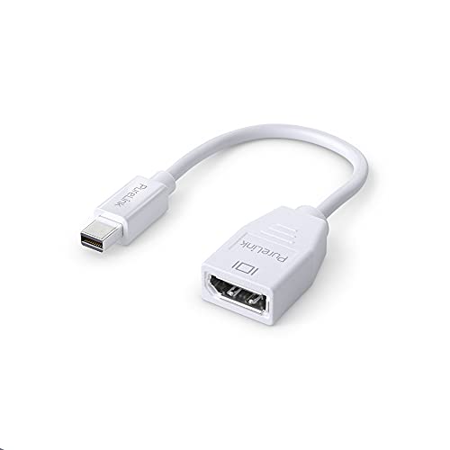 PureLink mini DisplayPort auf DisplayPort Adapter, 4K Ultra HD 60Hz, 21,6GB/s Bandbreite, vergoldete Steckkontakte, 0,15m, weiß von PureLink