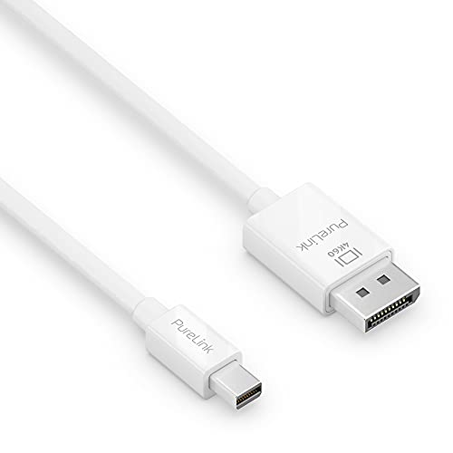 PureLink mini DisplayPort auf Displayport 1.3 Kabel, 4K Ultra HD 60Hz, 21,6GB/s Bandbreite, vergoldete Steckkontakte, 2,00m, weiß von PureLink