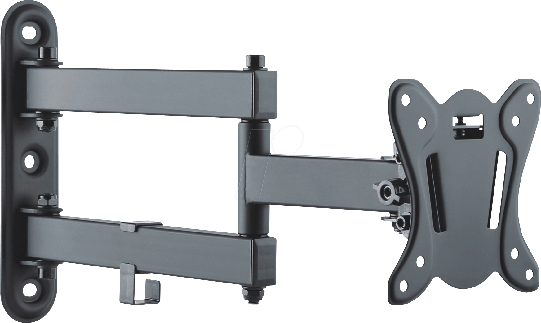 PureMounts PM-FM12-100 - Befestigungskit (Wandmontage) - Swivel Design - für LCD-Display - Stahl - Schwarz - Bildschirmgröße: 33-69 cm (13-27) - Montageschnittstelle: 100 x 100 mm (PM-FM12-100) von PureLink