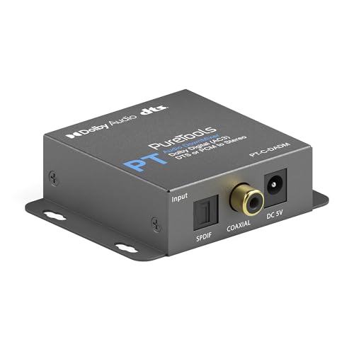 PureTools Digital/Analog Wandler, Audio Konverter, Dolby/DTS DownMixer, Dolby Digital (AC3), DTS oder PCM zu Stereo, schwarz von PureLink