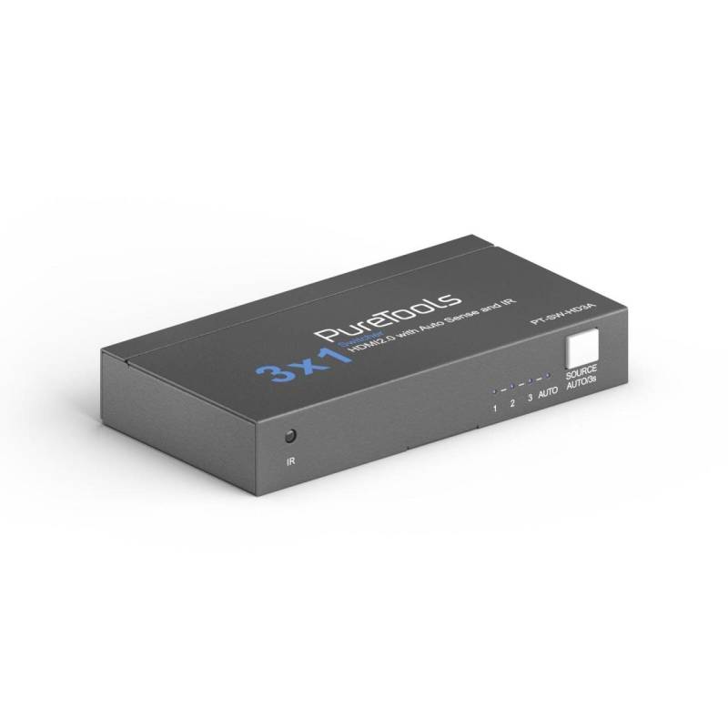 PureTools PT-SW-HD3A 3x1 4K 18Gbps HDMI Switcher mit Auto Sense von PureLink