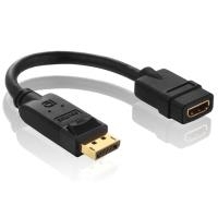 Purelink PureInstall PI155 - Video- / Audio-Adapter - DisplayPort / HDMI - 28 AWG - DisplayPort (M) - HDMI, 19-polig (W) - 10cm - abgeschirmt - Schwarz (PI155) von PureLink