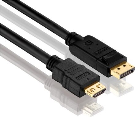 Purelink PureInstall PI5100 - Video- / Audiokabel - DisplayPort / HDMI - DisplayPort (M) bis HDMI (M) - 5 m - Dreifachisolierung - Schwarz - rund von PureLink