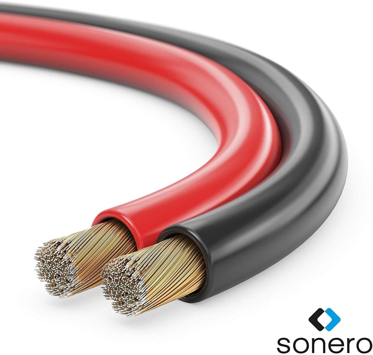 Sonero Lautsprecherkabel 2x2,5mm², CCA 10,0m, rot/schwarz Sonero Lautsprecherkabel 2x2,5mm², CCA 10,0m, rot/schwarz von sonero