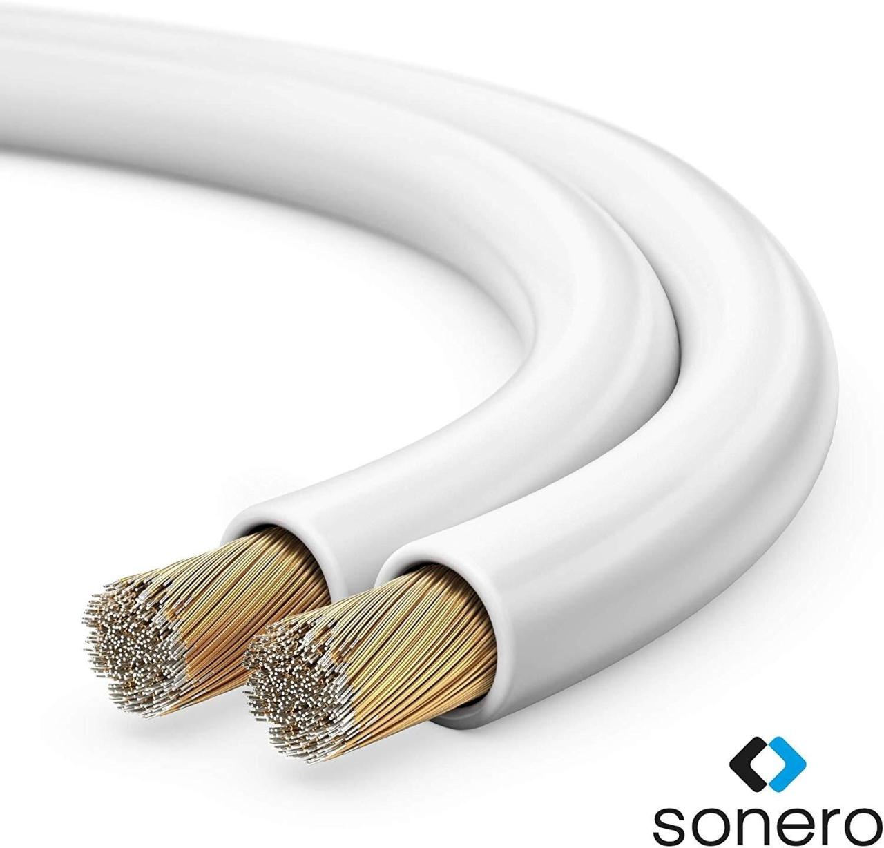 Sonero Lautsprecherkabel 2x4,0mm², CCA 20,0m, weiß Sonero Lautsprecherkabel 2x4,0mm², CCA 20,0m, weiß von sonero
