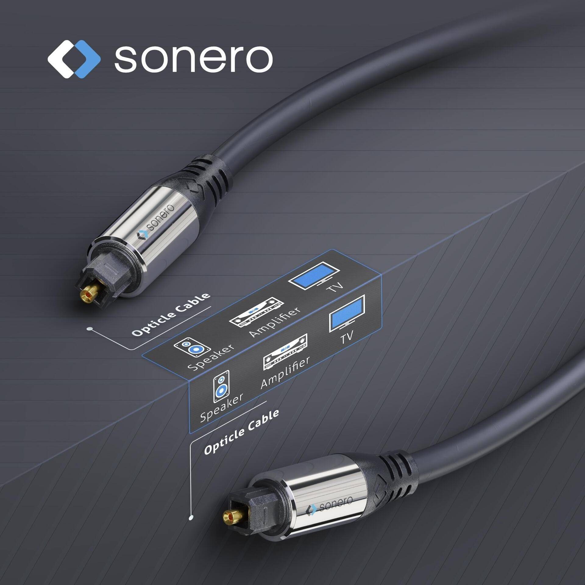 sonero Optisches Audio Kabel 10.0m - TOSLINK - Männlich - TOSLINK - Männlich - 10 m - Schwarz (S-OC100-100) von PureLink