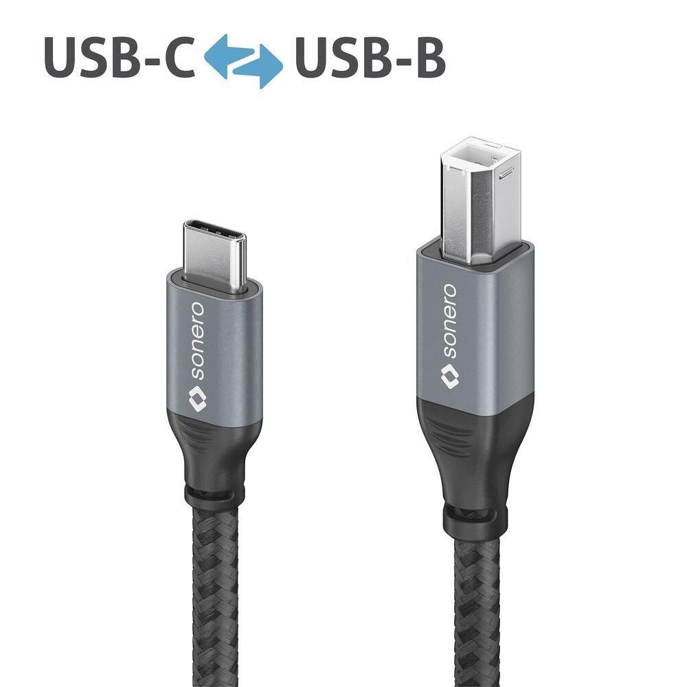 Sonero USB 2.0 Kabel - C/B - Aluminium - space grey/schwarz - 1,00m Sonero USB 2.0 Kabel - C/B - Aluminium - space grey/schwarz - 1,00m von sonero
