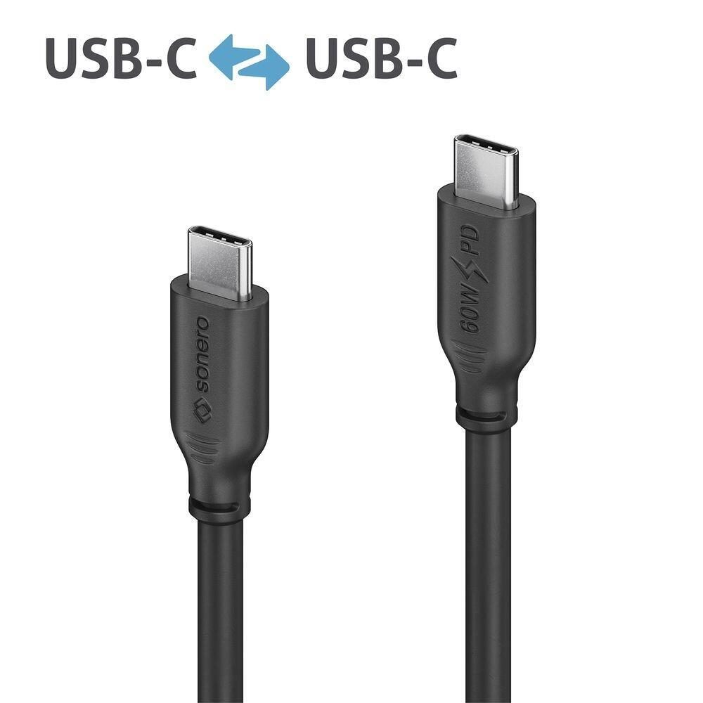 Sonero USB-C auf USB-C Ladekabel - USB 2.0, 60W PD - schwarz - 2,00m Sonero USB-C auf USB-C Ladekabel - USB 2.0, 60W PD - schwarz - 2,00m von sonero